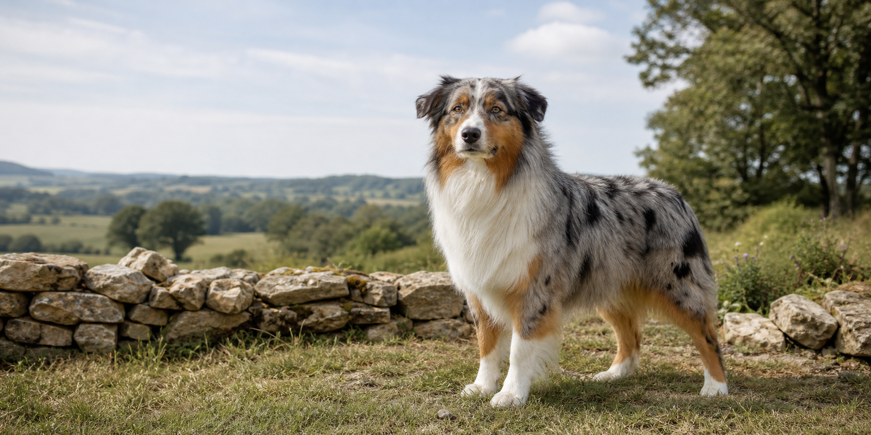 Berger Australien bleu merle en extérieur